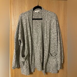 Madewell heather gray cardigan with pockets